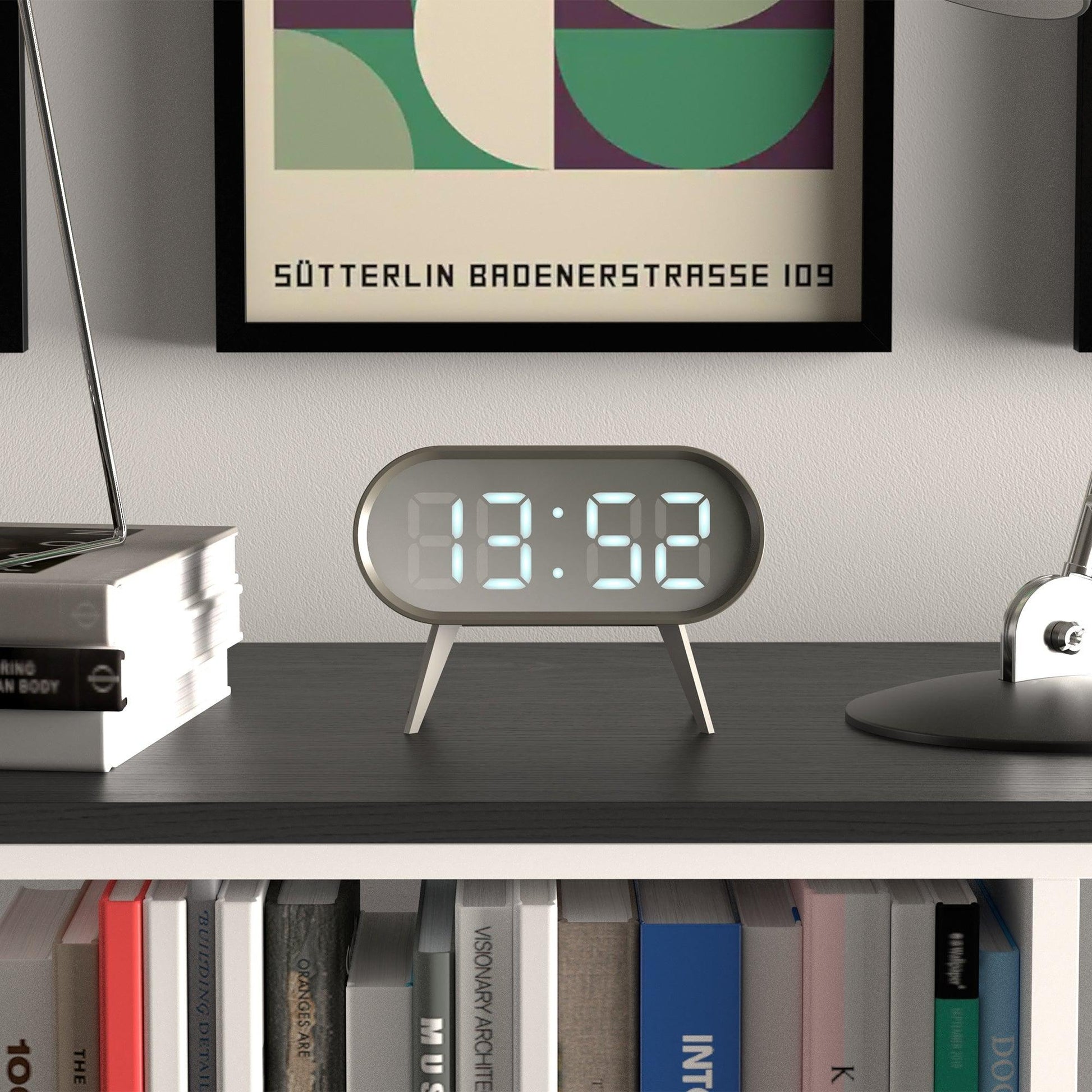 Newgate Space Hotel Cyborg Led Alarm Clock Grey*-Newgate-Mood
