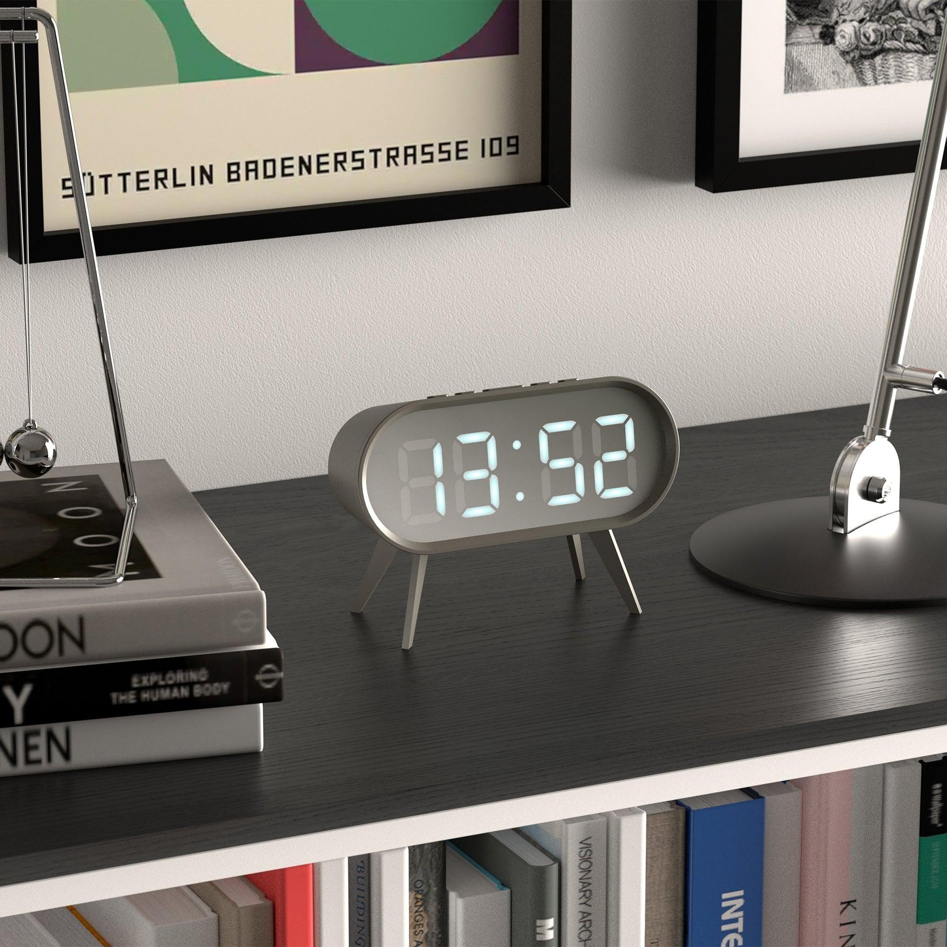Newgate Space Hotel Cyborg Led Alarm Clock Grey*-Newgate-Mood