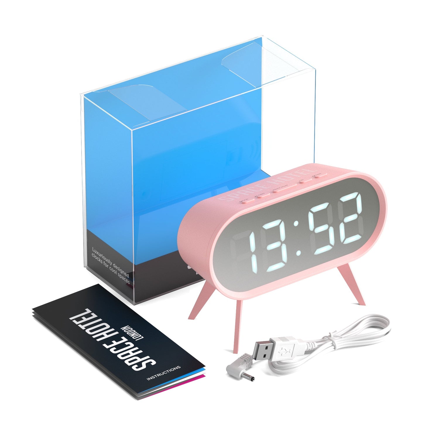 Newgate Space Hotel Cyborg Led Alarm Clock Pink-Newgate-Mood