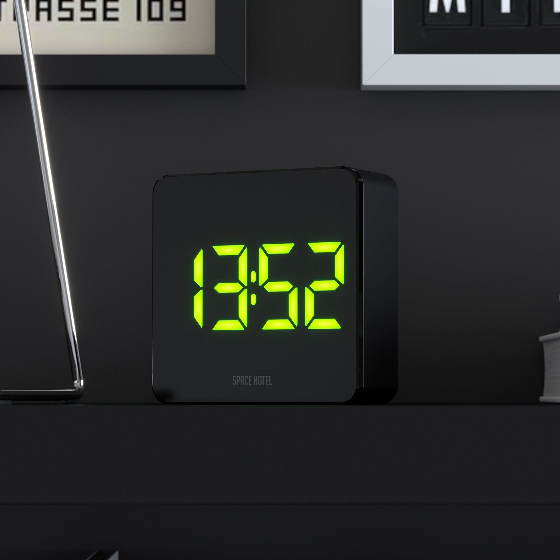 Newgate Space Hotel Orbatron Alarm Clock Black Case - Black Lens - Green Led-Newgate-Mood