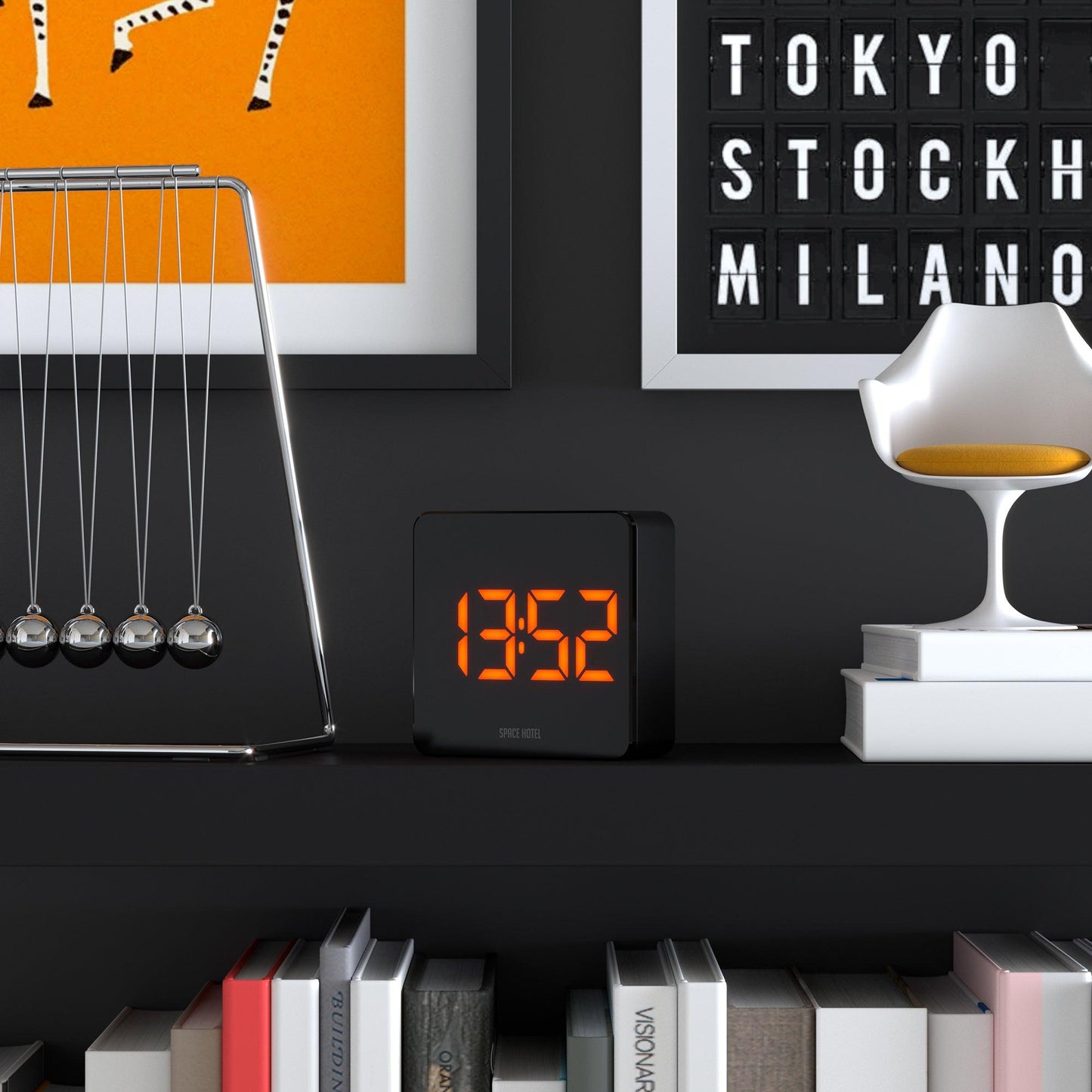 Newgate Space Hotel Orbatron Alarm Clock Black Case - Black Lens - Orange Led*-Newgate-Mood