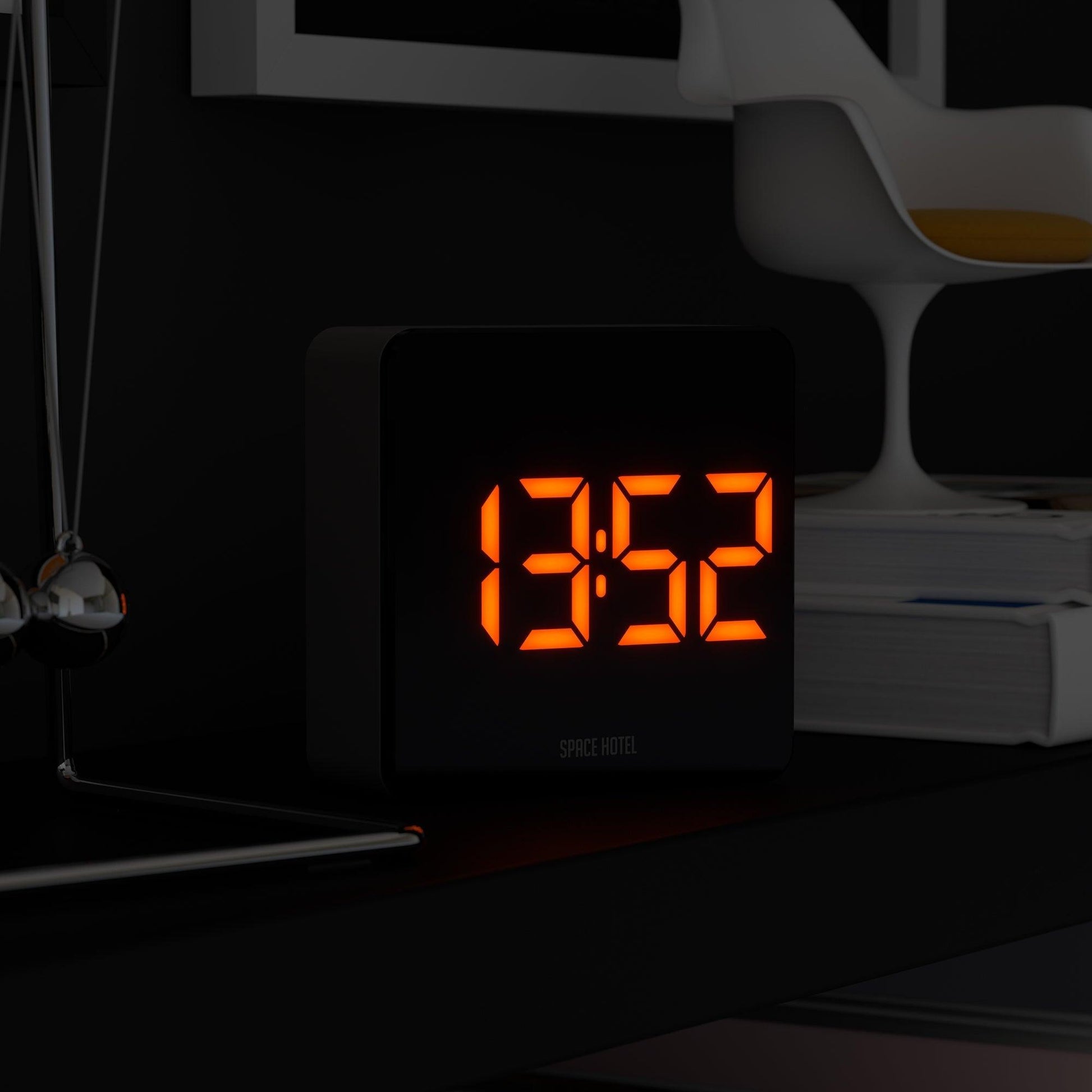 Newgate Space Hotel Orbatron Alarm Clock Black Case - Black Lens - Orange Led*-Newgate-Mood