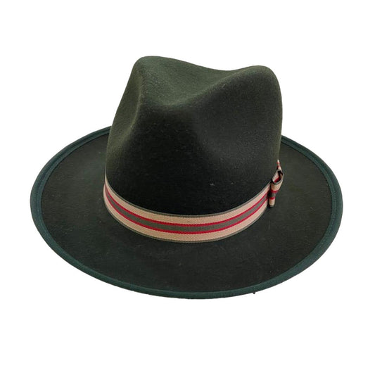Fedora Hat/Olive - Pattern Ribbon-Hills Hat-Mood