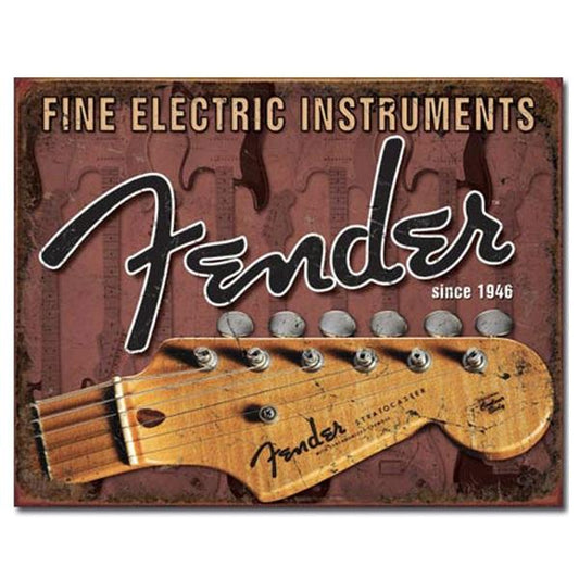 Fender Headstock Tin Sign-Fender-Mood