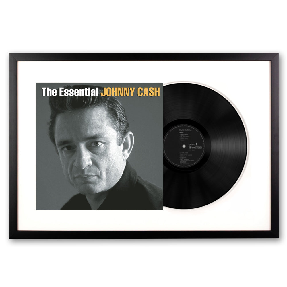 Framed Johnny Cash the Essential Johnny Cash Vinyl Album Art-Vinyl Art-Mood