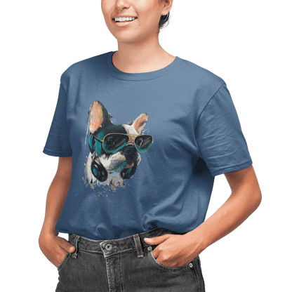 Mood / Bulldog with headphones - Unisex (T-Shirt)-Mood-Mood