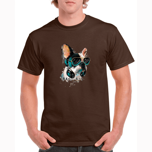 Mood / Bulldog with headphones - Unisex (T-Shirt)-Mood-Mood