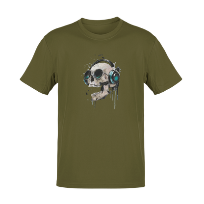 Mood / Skull with headphones - Unisex (T-Shirt)-Mood-Mood