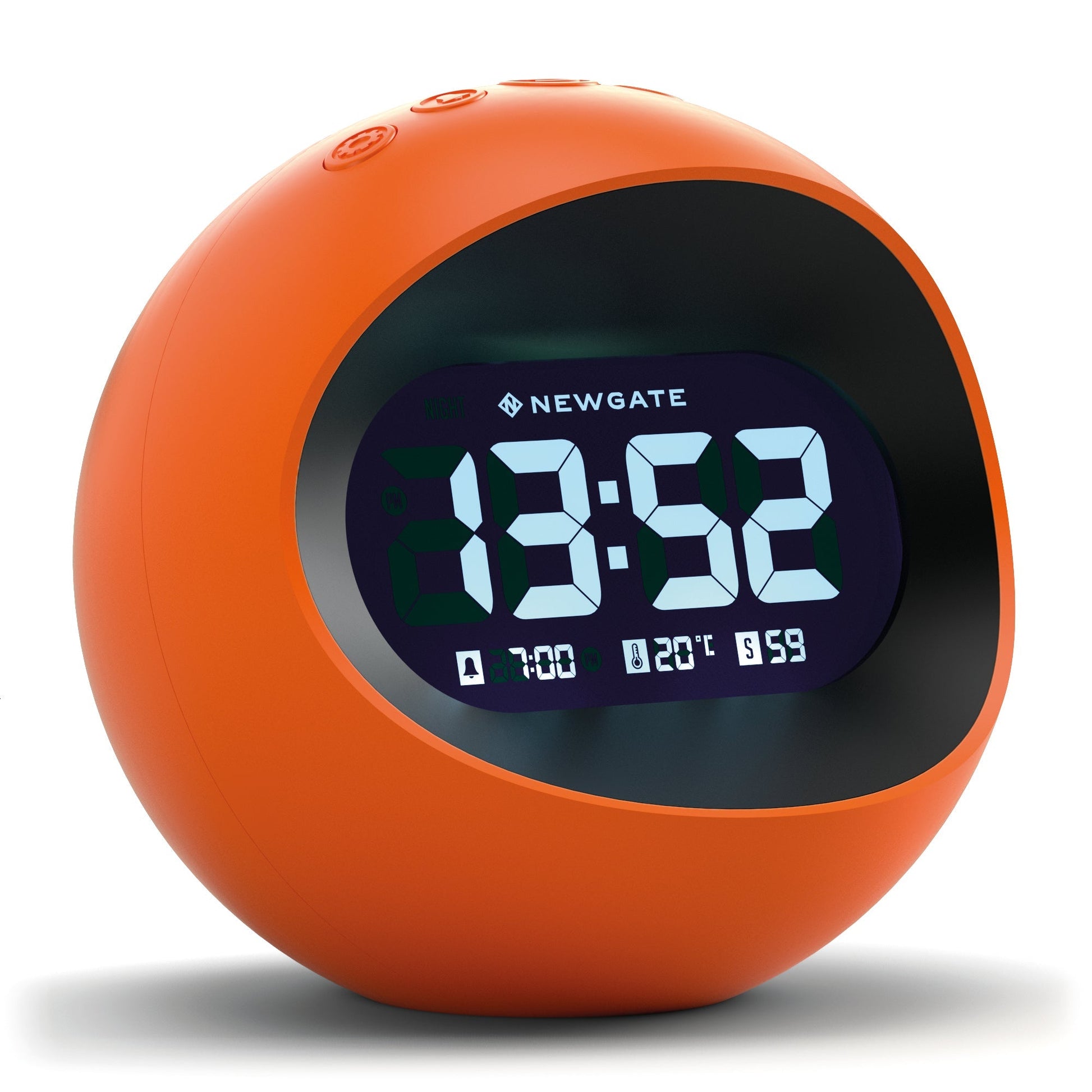 Newgate Centre Of The Earth Lcd Alarm Clock Pumpkin Orange-Newgate-Mood