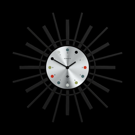 Newgate Stingray Wall Clock Black - Silver Dial-Newgate-Mood